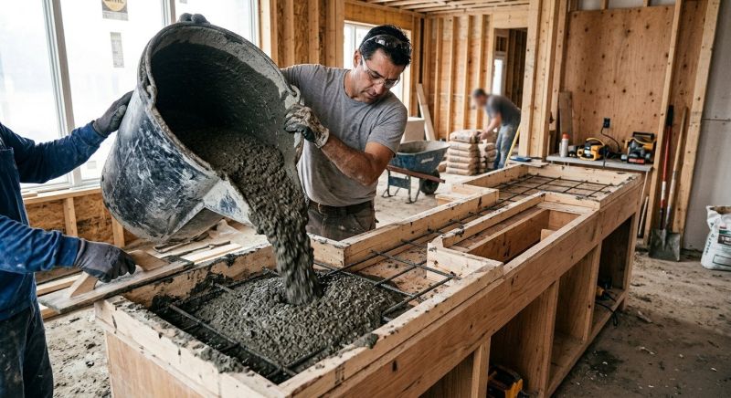 Cement Counter Installation in Santa Rosa, CA