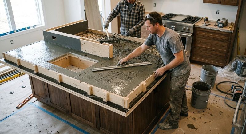 Cement Countertop Pouring in Santa Rosa, CA